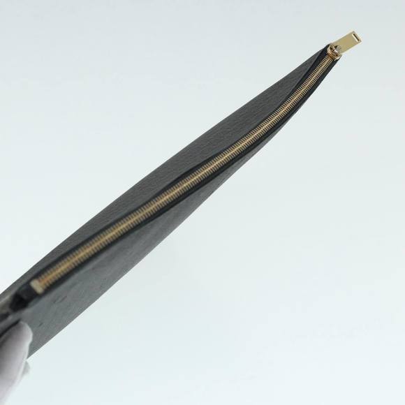 SAINT LAURENT Clutch Bag PVC Dark Brown Gold Auth bs16997 - Picture 6 of 16